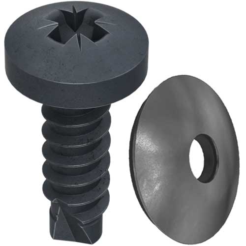 Саморіз Din 7504 N + EPDM шайба чорний цинк