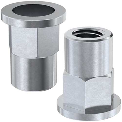 Клепальна гайка відкрита півшестигранна з буртиком цинк