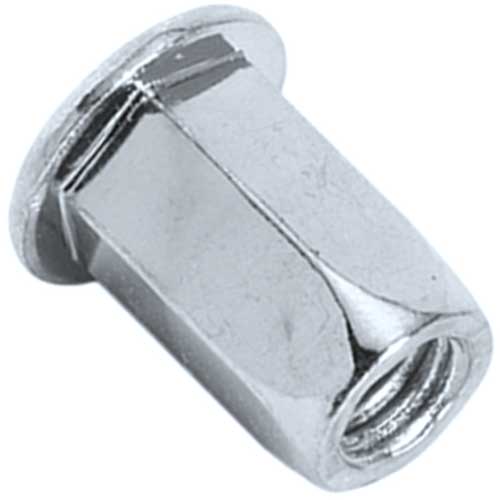 Клепальна гайка відкрита шестигранна з буртиком цинк