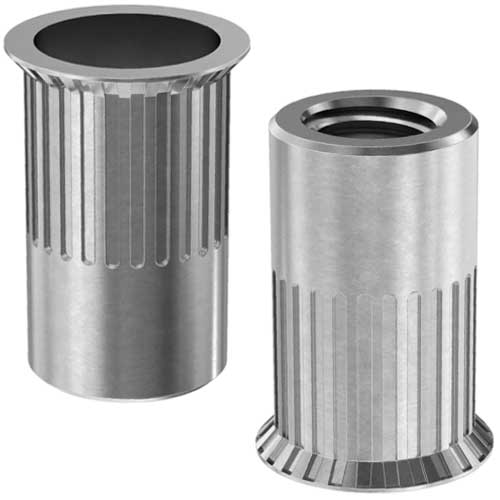 Клепальна гайка відкрита рифлена з потайним буртиком