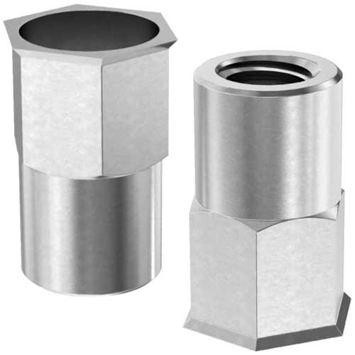 Клепальна гайка відкрита півшестигранна з потайним буртиком A4