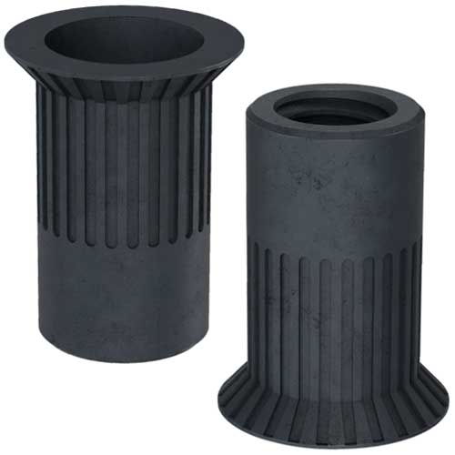 Клепальна гайка відкрита рифлена з середнім буртиком чорний цинк