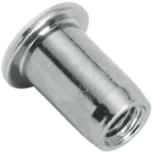 Клепальна гайка відкрита гладка з буртиком цинк