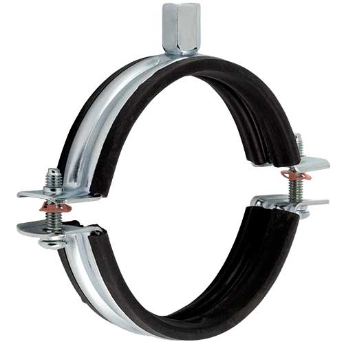 Хомут трубний з гумою 2 гвинти W4