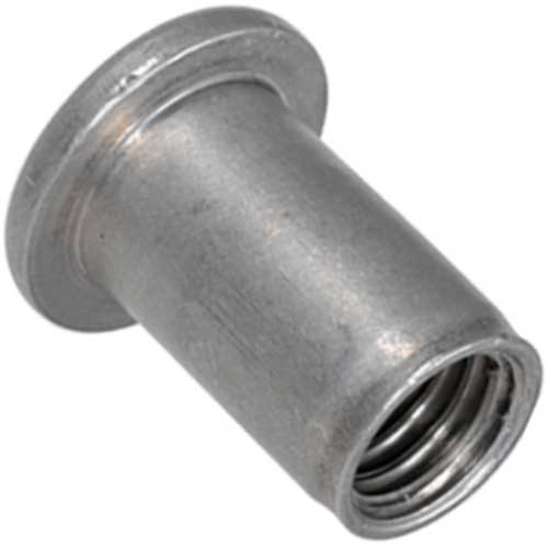 Клепальна гайка відкрита гладка з буртиком алюміній