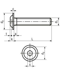 Гвинт ISO7380-2  М8х12 А2 TORX