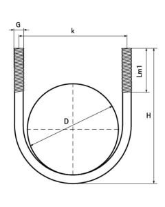 Хомут U-образний DIN3570 d=5х46 А2 (h=92)