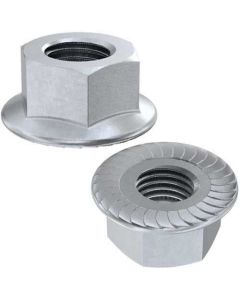 Гайка DIN6923 М6 кл.8 нікельована з насічками ліва