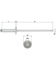 Заклепка відривна DIN7337 М4.8х12 поліамід чор.