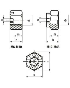 Crown nut DIN935 M8 cl.10 zinc