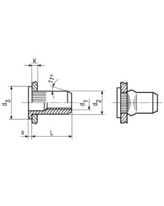 Гайка заклепка RIVKLE М8 Аrt.3434408003