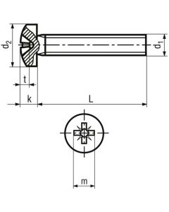 Screw DIN7985 #4-40UNC x 1/4&quot; A2