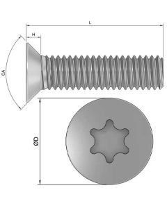 Гвинт DIN7500М  М6х35 TORX  geomet s-lock