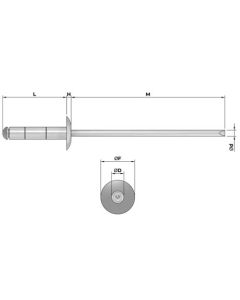 Заклепка відривна Аl/St DIN7337 М4х10 multig. біла